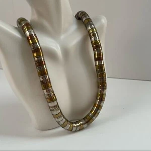 Vintage Schlangen Serpentin Halskette Mixed Metal Metallic Boho - Bild 1 von 6