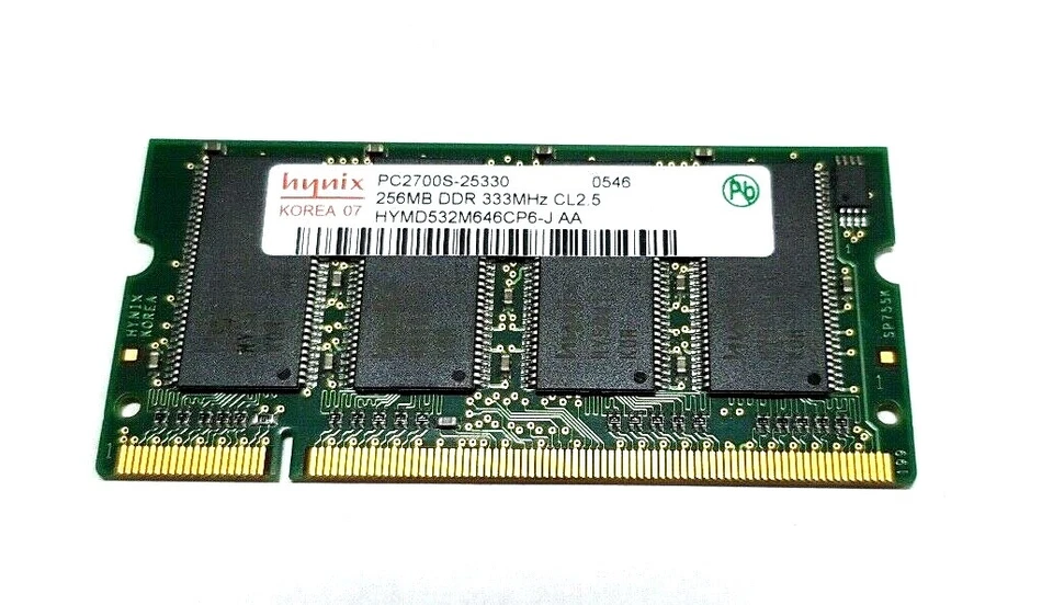 HYNIX APPLE HYMD532M646CP6-J AA 256MB PC2700S DDR LAPTOP 200-PIN SO-DIMM RAM - Image 1 of 1