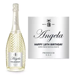 PERSONALISED FREIXENET BOTTLE LABEL WHITE PROSECCO HAPPY BIRTHDAY HEN PARTY - Picture 1 of 1