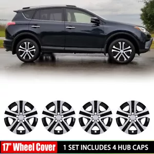 4Pcs/Set 17''Wheel Rim Cover Hubcaps Trim Rings Caps For 2013-2018 TOYOTA RAV4 - Picture 1 of 8