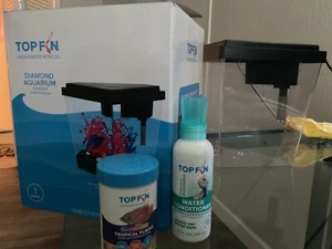 New Top Fin Immerse 2-Gallon Aquarium Fish Tank, Blue LED, Great for Betta - Picture 1 of 4