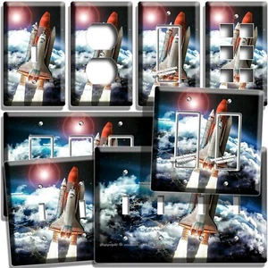 SPACE SHUTTLE LAUNCH PLANET EARTH LIGHT SWITCH OUTLET PLATES CELESTIAL ART DECOR - Picture 1 of 34