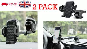 Universal 2PACK Car Mobile Phone Holder 360Windscreen Dashboard GPS Stand Cradle - Picture 1 of 9