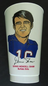 1973 7-11 Football NFL Slurpee Cup Dennis Shaw Buffalo Bills - Picture 1 of 2