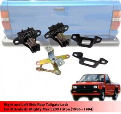 Conjunto de pestillo de bloqueo de puerta trasera para Mitsubishi Mighty Max / L200 Triton 1986-1994 Foto 1 de 4