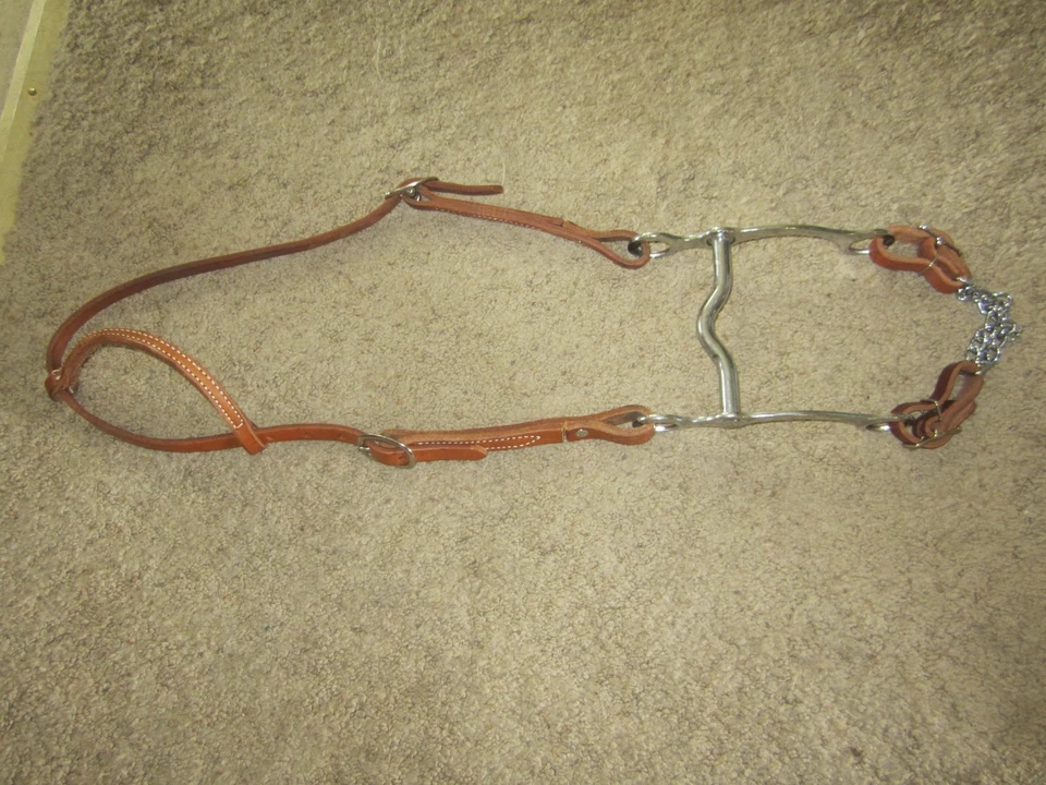 TOP QUALITY TORY SINGLE EAR Headstall, solid stainless buckles, bit + curb chain - Изображение 1 из 1