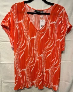 NWT - RAFAELLA COLORFUL SHORT SLEEVE TOP - SIZE 2X - Picture 1 of 5