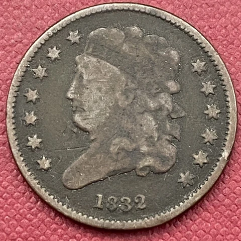1832 Classic Head Half Cent 1/2 Cent Circulated #54394 Cover
