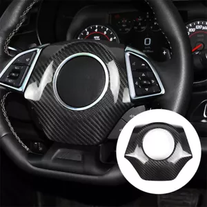 REAL HARD Carbon Fiber Steering Wheel Panel Cover For Chevrolet Camaro 2016-2023 - Picture 1 of 9
