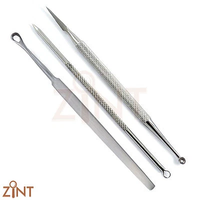 MEDENTRA UK Gesicht Gesichtspflege 3er Set Komedonen Extraktor Schwarzkopf Entferner Ohrreiniger Neu