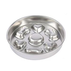 Slow Feeder Dog Bowls Stainless Steel Dog Food Bowls Non-Slip Metal Pet Bowl - Picture 1 of 12