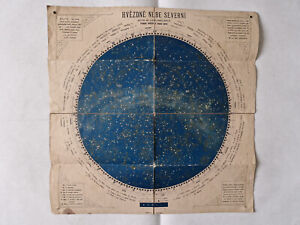 Antique celestial star map of ''Starry northern sky'' by František Nábělek 1900