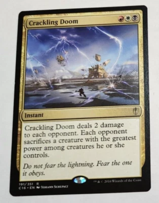 MTG Crackling Doom 191 C16 Commander 2016 Rare LP x1 - Image 1 of 2