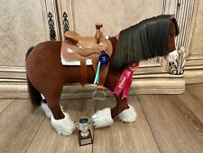 American Girl Doll Prancing Clydesdale Horse w/ saddle and Award Set plus EXTRAS