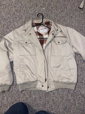 Chaqueta forrada de franela vintage Oakton Ltd XL bombardero cremallera botones bolsillos 🔥🔥 Foto 1 de 4