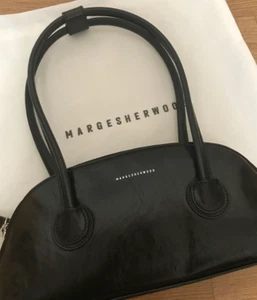 Große Sherwood Bessette Schultertasche schwarz Crinkle Leder echt Korea - Bild 1 von 1