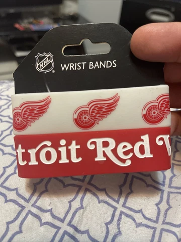 Detroit Red Wings Silicone Bracelets 2 Pack Wide [NEW] NHL Jewelry Bracelet Cover