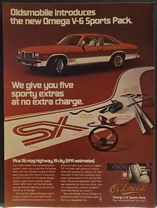 1978 Oldsmobile SX Omega V6 Sports Pack Original Print Car Ad - Picture 1 of 1