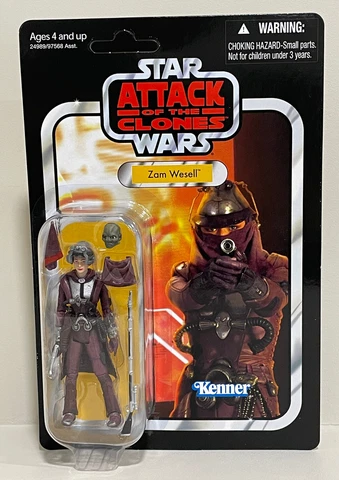 Star Wars Hasbro Kenner Vintage Collection Zam Wesell AOTC VC30 UNPUNCHED TVC Cover