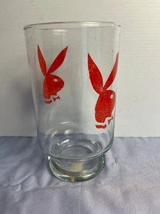 Vintage Playboy Bunny with red logo tall glass, rare find 6 3/4" t x 3 3/4"d - Picture 1 of 4