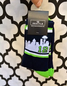 NFL Seattle Seahawks blue skyline 12th man socks nwt - Picture 1 of 2