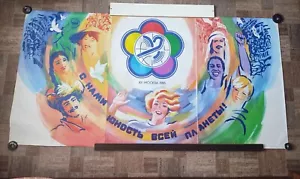 Original Vintage Olympics Sports Peace poster 1985 triptych - Picture 1 of 9