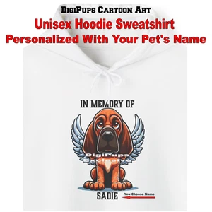 DigiPups Bloodhound Breed Custom Memory Angel Cartoon Dog Hoodie Sweatshirt - Picture 1 of 5