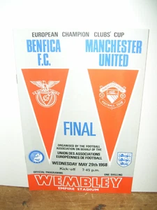 BENFICA gegen MAN UTD 1968 EUROPAPOKALFINALE PROGRAMM. - Bild 1 von 1