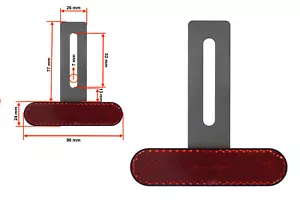 Premium Edelstahl T-Halter 77 mm mit Reflektor Rot E-geprüft Katzenauge Motorrad - Bild 1 von 1