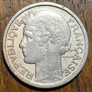 PIECE DE 2 FRANCS 1938 MORLON (1171) COULEUR ARGENT - Picture 1 of 2