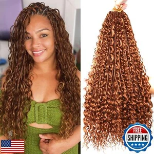 Goddess Bohemian Box Braids Crochet Hair-8 Packs 24 Inch Boho Crochet Braids - Picture 1 of 5