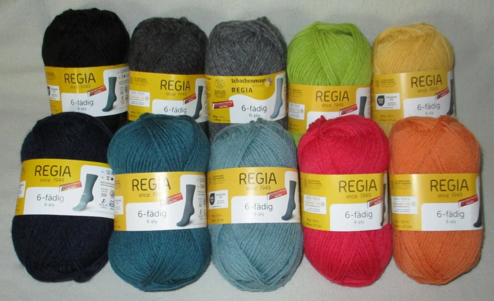 (59€/kg) 50gr REGIA UNI Sockenwolle 6-fach/6-fädig Sonderpreis