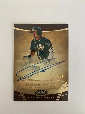 2019 Topps Tier One Talent Autographs #TTAFB Franklin Barreto 156/299 - Oakland - Image 1 of 2