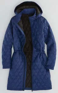 ABRIGO CHAQUETA PARKA CON CAPUCHA ACOLCHADA DIAMANTE FRONTAL CREMALLERA AZUL MUJER PLUS 3X 3XL *¡NUEVO EN PAQUETE!* - Imagen 1 de 5