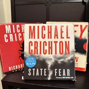 Michael Crichton audiobook lot- State Of Fear, Micro, & Prey CDs VG Condition - Picture 1 of 4