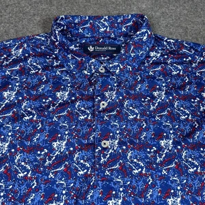 Donald Ross Men Performance Polo Shirt Patriotic Paint Splatter XL - Picture 1 of 8