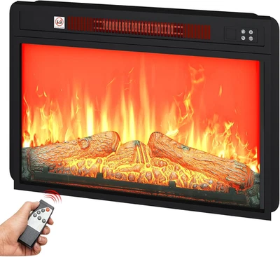 Electric Fireplace Insert Fireplace Heater 1400W 120V Remote 24.2" x 17.5" - Image 1 of 4