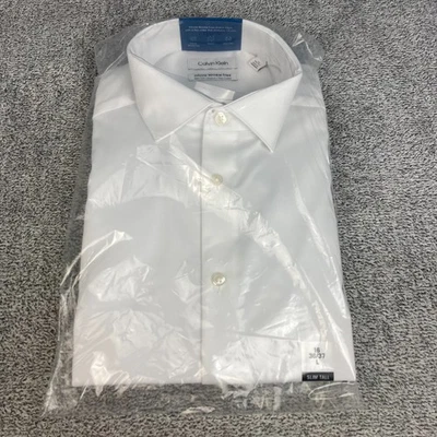 Calvin Klein Dress Shirt Infinite Wrinkle Free Slim Tall Stretch Flex 16 36/37 L - Image 1 of 4