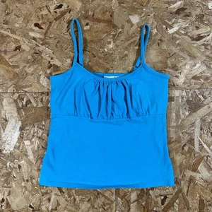 Vintage Y2K Faded Glory blaues gerafftes Trägertop Damengröße Small - Bild 1 von 3
