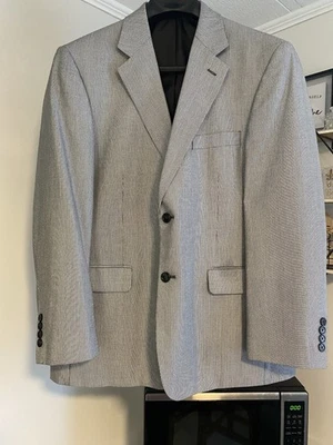 Abrigo Blazer Chaqueta Stafford Essential Calce Clásico Blanco y Negro Para Hombre Talla 42R Foto 1 de 4