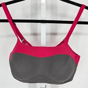 Half Moon Active Damen Gr. 34C leicht gepolsterter Sport-BH grau pink - Bild 1 von 5