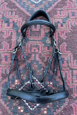 Size 2  black ANTARES SELLIER 'ORIGIN' Anatomical Flash noseband bridle - CHEAP! - Image 1 of 4