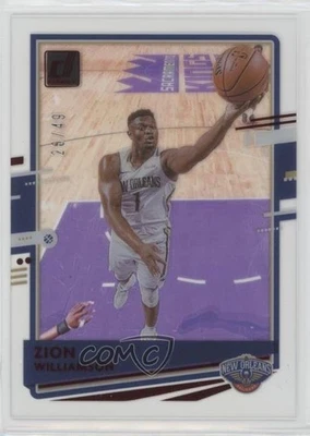 2020-21 Panini Clearly Donruss Red /49 Zion Williamson #7 - Image 1 of 2