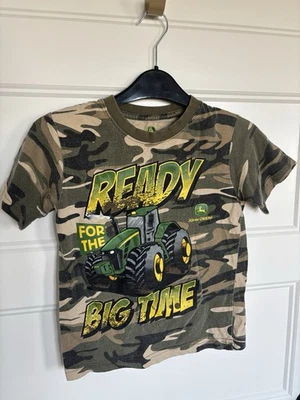 John Deere 100% Cotton Tractor Camo Tractor TShirt Boys’ Medium 5/6 - Image 1 of 4