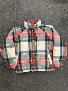 VTG 90s Rare Polo Ralph Lauren Plaid Down Puffer Jacket Sz S Distressed Ski Snow - Picture 1 of 10
