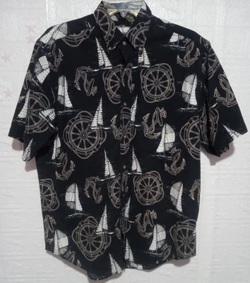 Camisa Monte Carlo Mediana Estampada Completa Veleros Náutica Abotonada Usada Foto 1 de 4