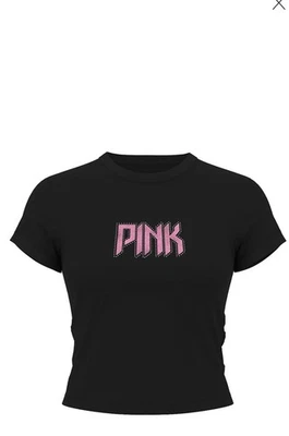 Victoria Secret PINK Retro Cotton Short Sleeve Tee WITH BLING LOGO SIZE M ❤️❤️❤️ - Image 1 of 4