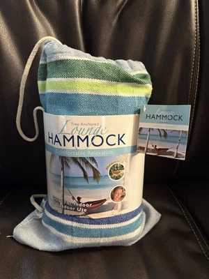 Tree Anchored Lounge Hammock Indoor/Outdoor 80 X 32 Up to 220 Lb W/Carry Bag NWT - Image 1 of 4