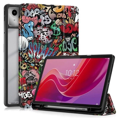 For Tab Lenovo M11 Case Full-Body Tri-fold Stand Pattern Smart Cover - Graffiti - Image 1 of 4