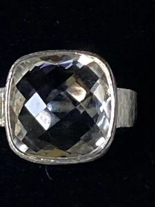 925 sterling silver large white topaz ring size S Statement ring - Picture 1 of 5